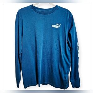 Men's Teal & White PUMA Long Sleeve Shirt~Large